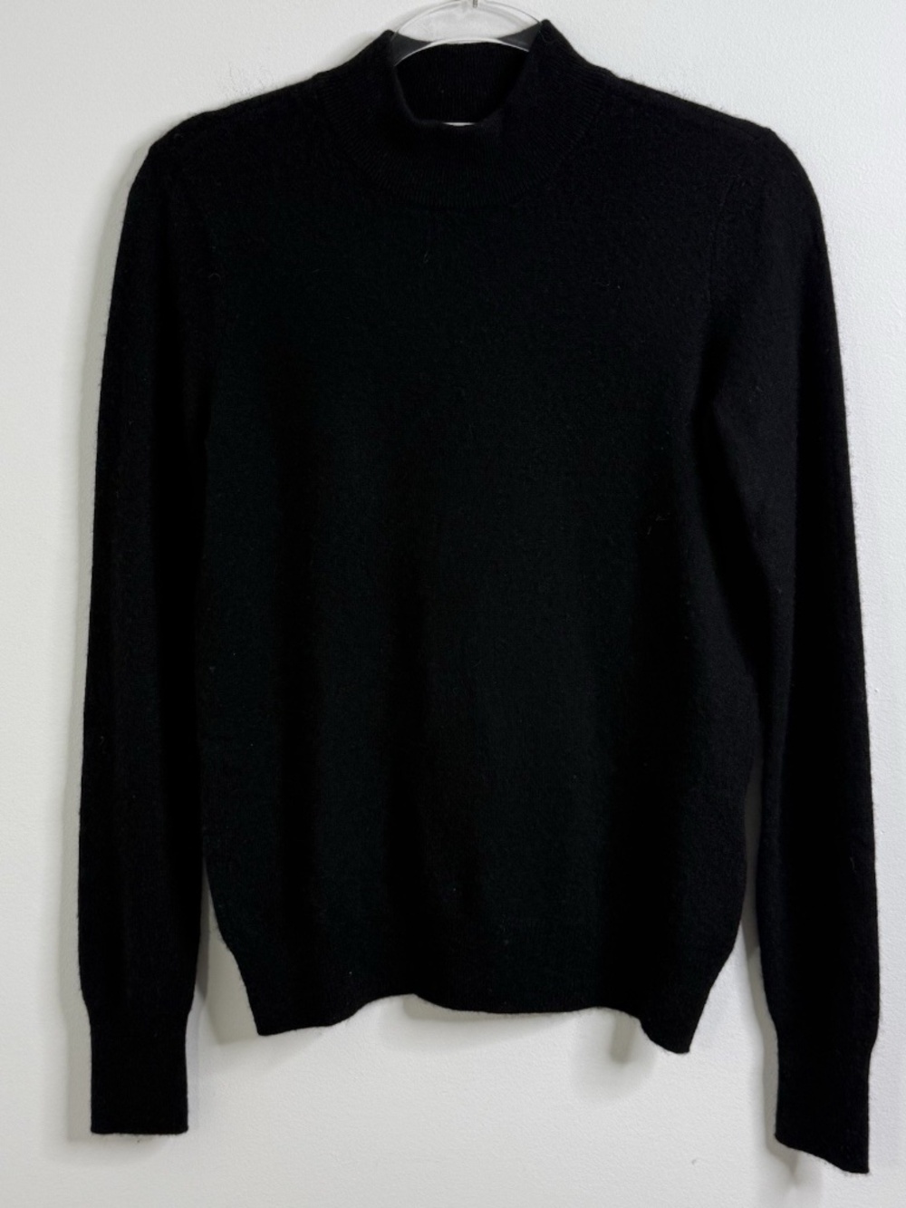 Equipment Femme Black Cashmere Mock Neck Sweater Sz S 100% Cashmere Quiet Luxury